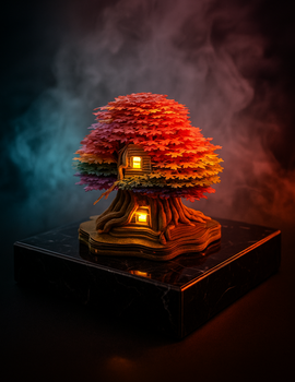 Cherry Blossom Tree House 3D Memo Pad