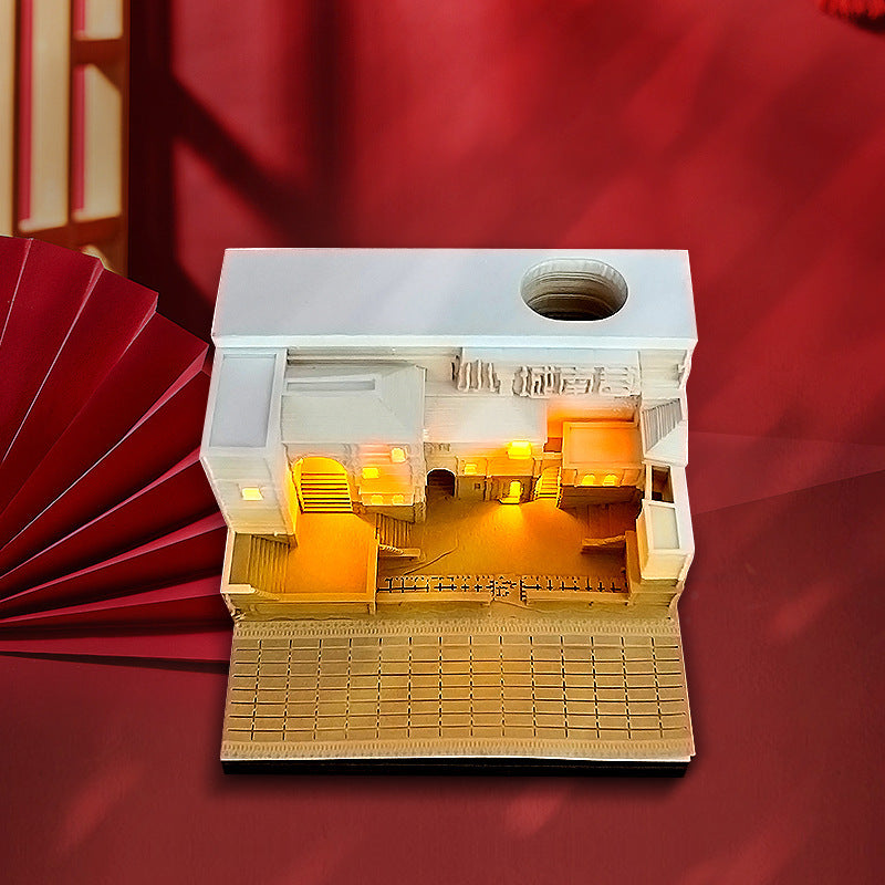 Paper House With Lights 3D Memo Pad
