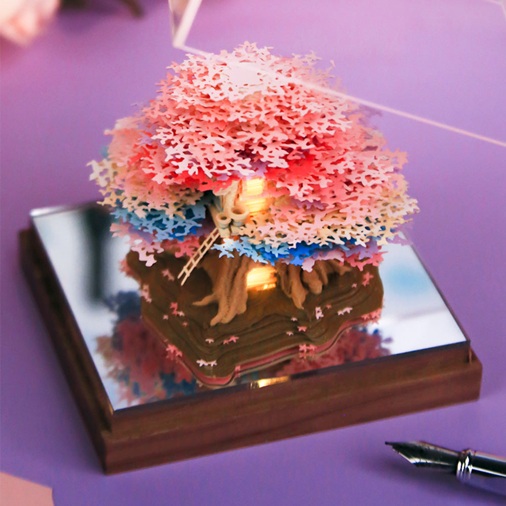 Cherry Blossom Tree House 3D Memo Pad