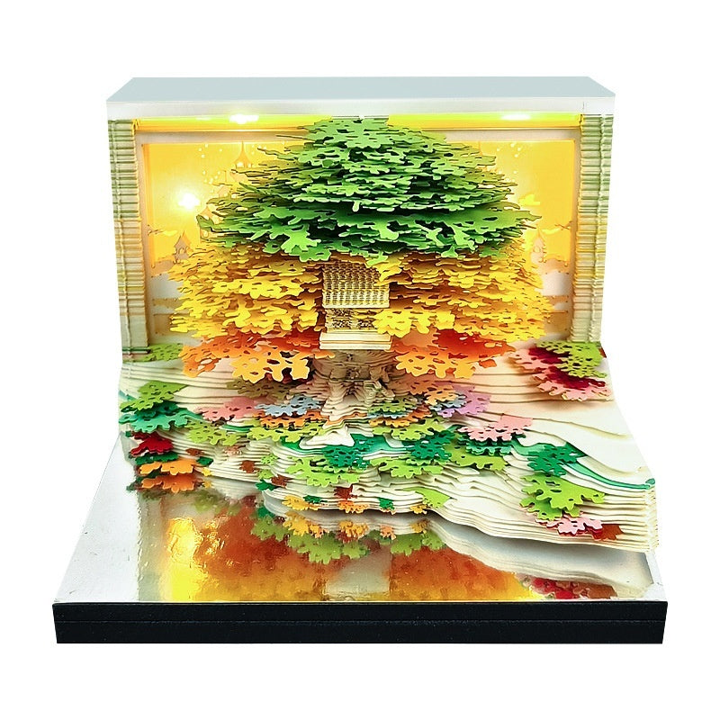 Japanese tree table decorations with paper 3D Memo Pad (2026 Calendar)