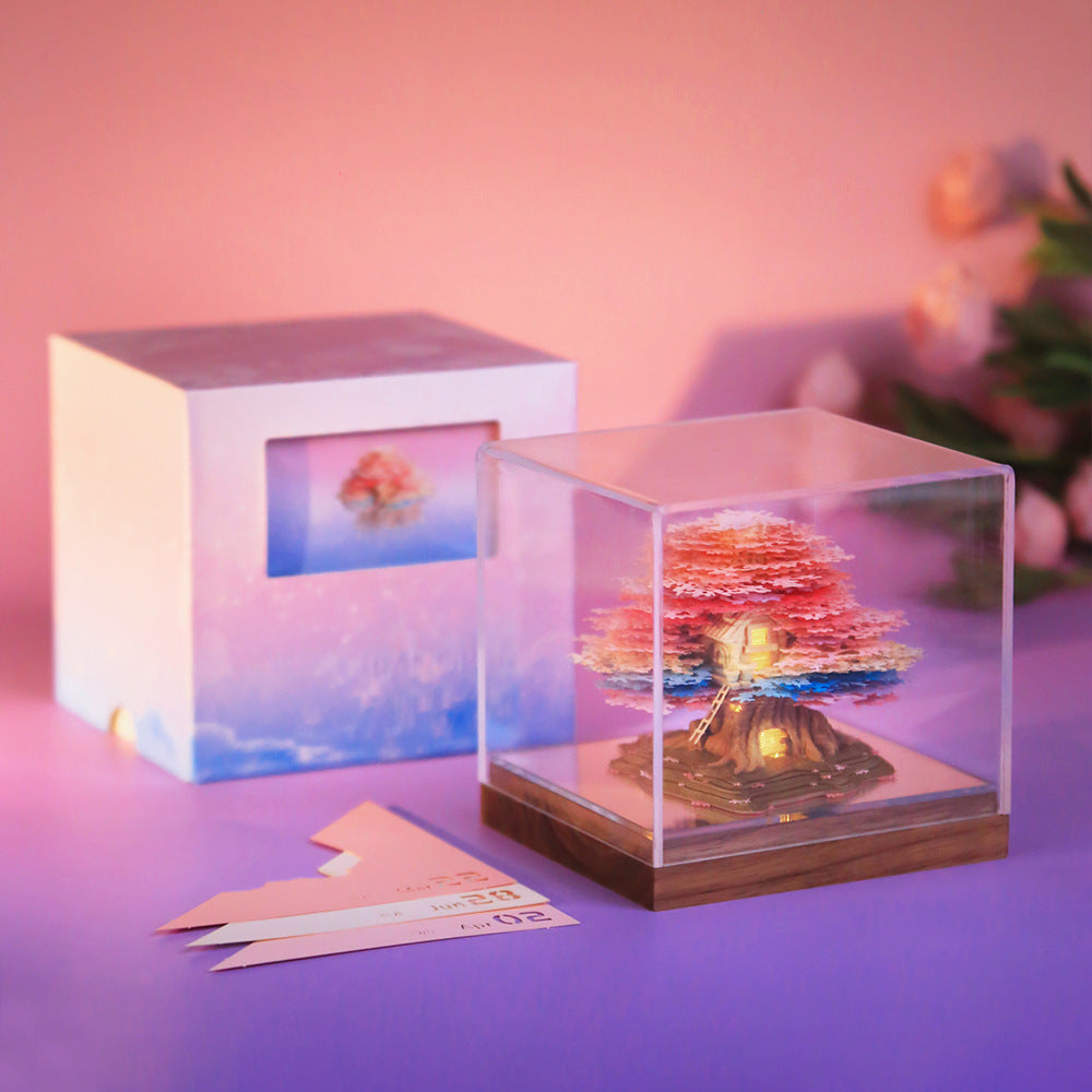 Cherry Blossom Tree House 3D Memo Pad