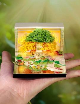 Japanese tree table decorations with paper 3D Memo Pad (2026 Calendar)