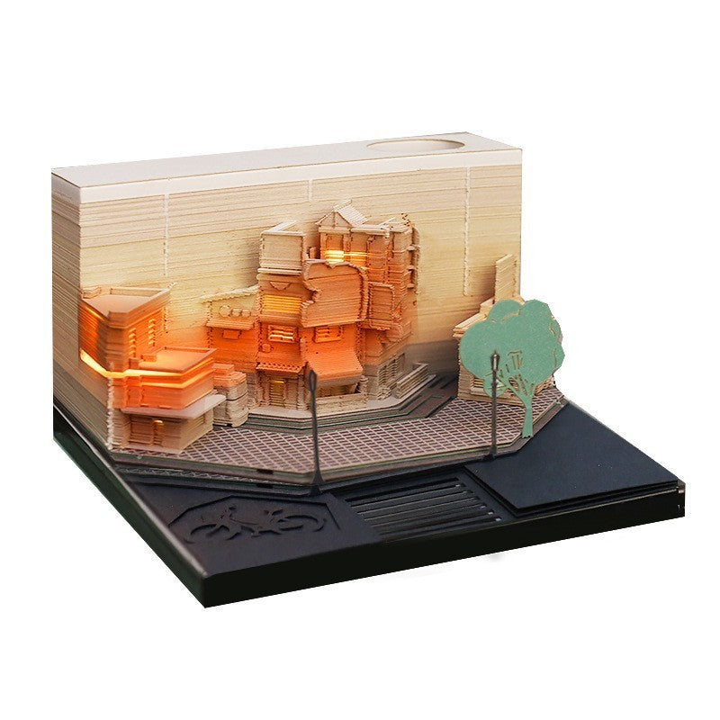 City with lights 3D Memo Pad (2026 Calendar)