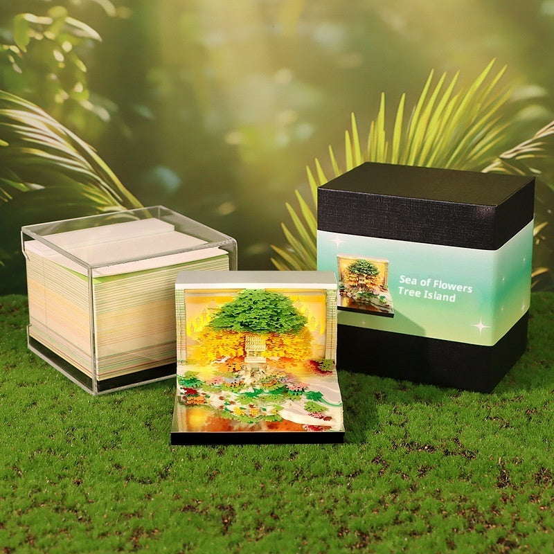 Japanese tree table decorations with paper 3D Memo Pad (2026 Calendar)