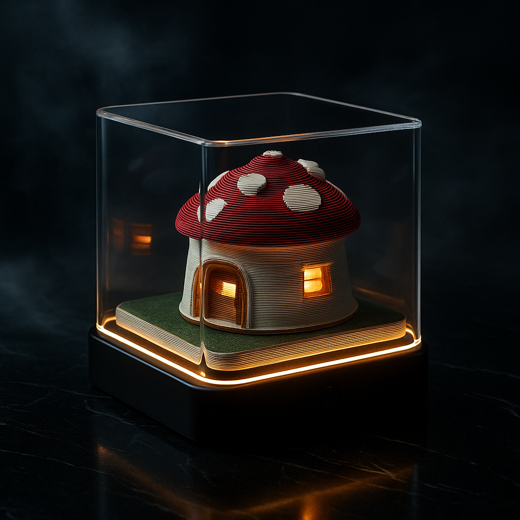 Mushroom House 3D Memo Pad